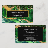 Green Safari Jungle Animal Print Agate Visitenkarte (Vorne/Hinten)