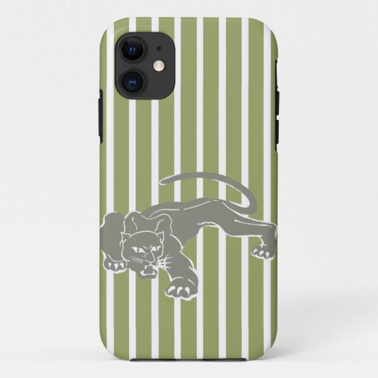 Green Safari Strip mit Leopard Case-Mate iPhone Hülle (Rückseite)