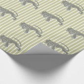 Green Safari Strip mit Leopard Geschenkpapier (Ecke)