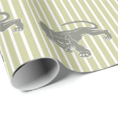 Green Safari Strip mit Leopard Geschenkpapier (Rolleneckpunkt)