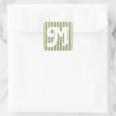 Green Safari Stripe Quadratischer Aufkleber (Tasche)