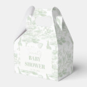 Green Safari Toile D Jouy Jungle Theme Kinderdusch Geschenkschachtel (Vorderseite)