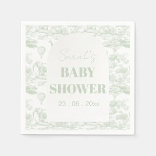 Green Safari Toile D Jouy Jungle Theme Kinderdusch Serviette