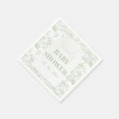 Green Safari Toile D Jouy Jungle Theme Kinderdusch Serviette (Ecke)