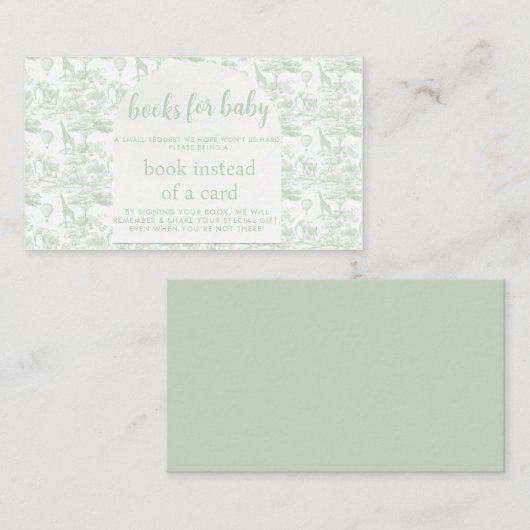Green Safari Toile Jungle Sie Babydusche Anfrage Begleitkarte (Vorne/Hinten)