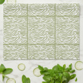 Green Safari Zebra, gekacheltes Design Handtuch (Gefaltet)