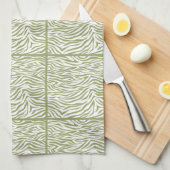 Green Safari Zebra, gekacheltes Design Handtuch (Viertel Falte)