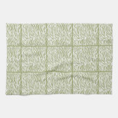 Green Safari Zebra, gekacheltes Design Handtuch (Horizontal)