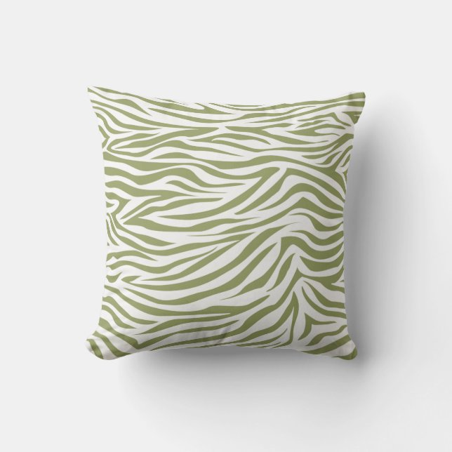 Green Safari Zebra Kissen (Vorderseite)