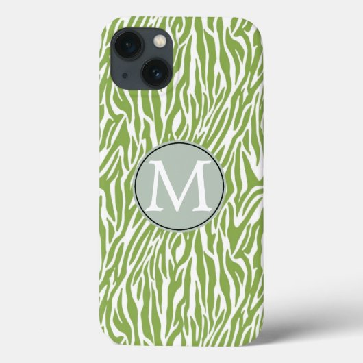 Green Safari Zebra Print Case-Mate iPhone Hülle (Rückseite)