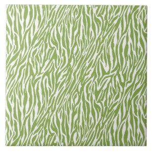 Green Safari Zebra Print Fliese