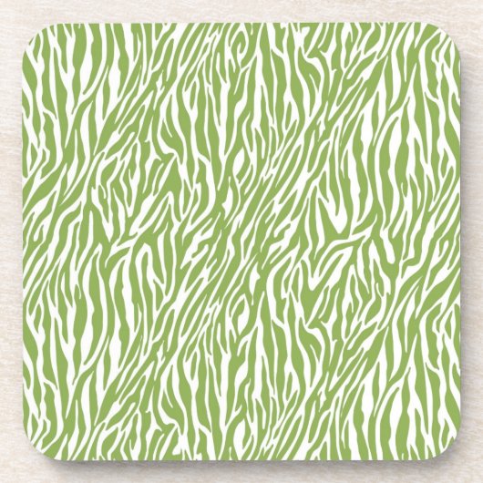 Green Safari Zebra Print Getränkeuntersetzer (Vorderseite)
