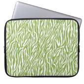 Green Safari Zebra Print Laptopschutzhülle (Vorderseite)