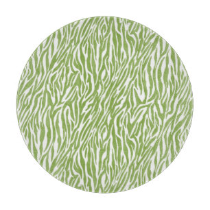 Green Safari Zebra Print Schneidebrett