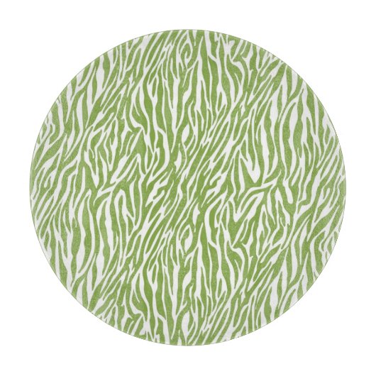 Green Safari Zebra Print Schneidebrett (Vorderseite)
