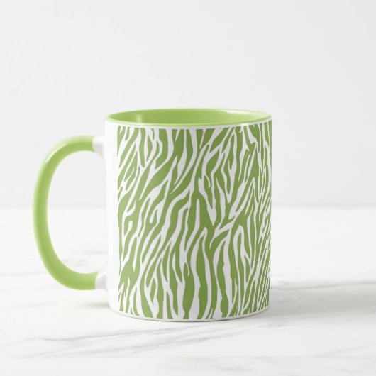Green Safari Zebra Print Tasse (Links)