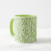 Green Safari Zebra Print Tasse (Vorderseite Links)