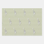 Green Safari Zickzack mit Pop Art Giraffe Geschenkpapier Set (Vorderseite)