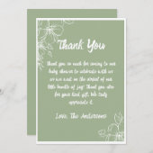 Green Sage Baby Dusche Danke Karte (Vorne/Hinten)