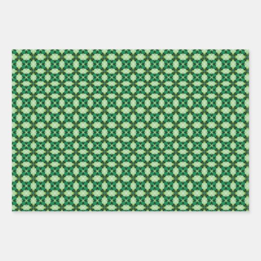 Green, Sage & Black Tile Muster Geschenkpapier Set (Vorderseite 3)