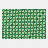 Green, Sage & Black Tile Muster Geschenkpapier Set (Vorderseite)