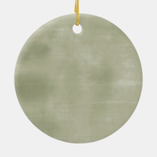 Green Sage Bow Pine Trees First Christmas Keramik Ornament (Hinten)