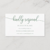 Green Sage Calligraphy Wedding Online UAWG Begleitkarte (Vorderseite)