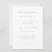 Green Sage Elegant Wedding Invitations Einladung (Vorderseite)