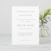 Green Sage Elegant Wedding Invitations Einladung (Stehend Vorderseite)