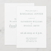 Green Sage Elegant Wedding Rehearsal Invitations Einladung (Vorne/Hinten)