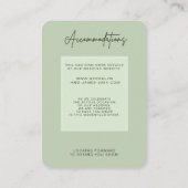 Green Sage Minimal Wedding Accommodation Begleitkarte (Rückseite)