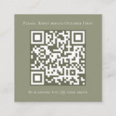 Green Sage Simple Wisteria QR Square UAWG Begleitkarte (Vorderseite)