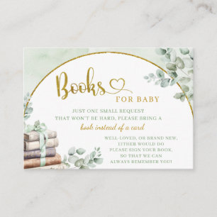 Green Sage Storybook Baby Shower Book for Baby Begleitkarte