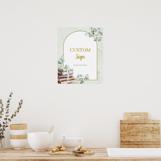 Green Sage Storybook Custom Sign Poster (Küche)