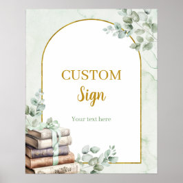 Green Sage Storybook Custom Sign Poster