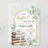 Green Sage Storybook Thema Kinderdusche Einladung (Vorderseite)