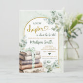 Green Sage Storybook Thema Kinderdusche Einladung (Stehend Vorderseite)