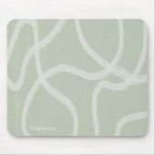 Green Sage White moderne abstrakte Custom Mouse Pa Mousepad (Vorne)