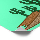 Green Saguaro Cactus Desert Sunrise Poster (Ecke)