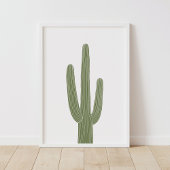 Green Saguaro Cactus Southwestern Kinderzimmer Dec Poster