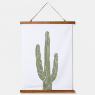 Green Saguaro Cactus Southwestern Kinderzimmer Dec Wandteppich Mit Holzrahmen