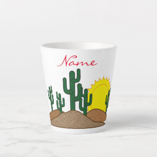 Green Saguaro Cactus Wüste Sonnenaufgang Thunder_ Milchtasse