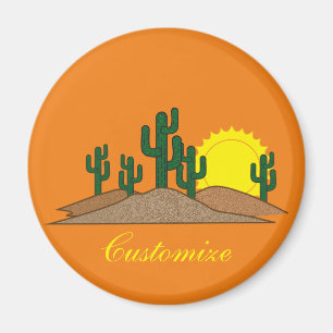 Green Saguaro Cactus Wüste Sunrise Thunder_Cove Magnet