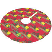 Green Saguaro Cactus Wüste Sunrise Thunder_Cove Polyester Weihnachtsbaumdecke (Schrägansicht)