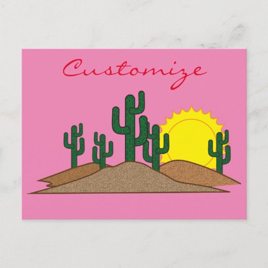 Green Saguaro Cactus Wüste Sunrise Thunder_Cove Postkarte (Vorderseite)
