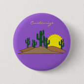 Green Saguaro Cactus Wüste Sunset Thunder_Cove Button (Vorderseite)