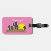 Green Saguaro Cactus Wüste Sunset Thunder_Cove Gepäckanhänger (Rückseite horizontal)