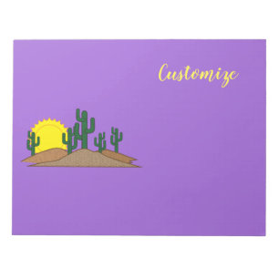 Green Saguaro Cactus Wüste Sunset Thunder_Cove Notizblock