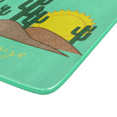 Green Saguaro Cactus Wüste Sunset Thunder_Cove Schneidebrett (Ecke)