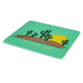 Green Saguaro Cactus Wüste Sunset Thunder_Cove Schneidebrett (Ecke)